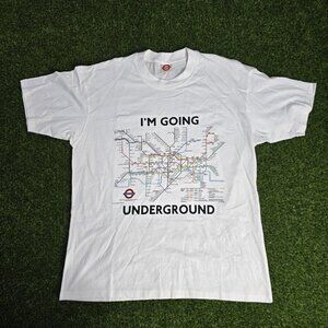 Underground Mens White Map Graphic Print Casual Short Sleeve T Shirt X Large Cot